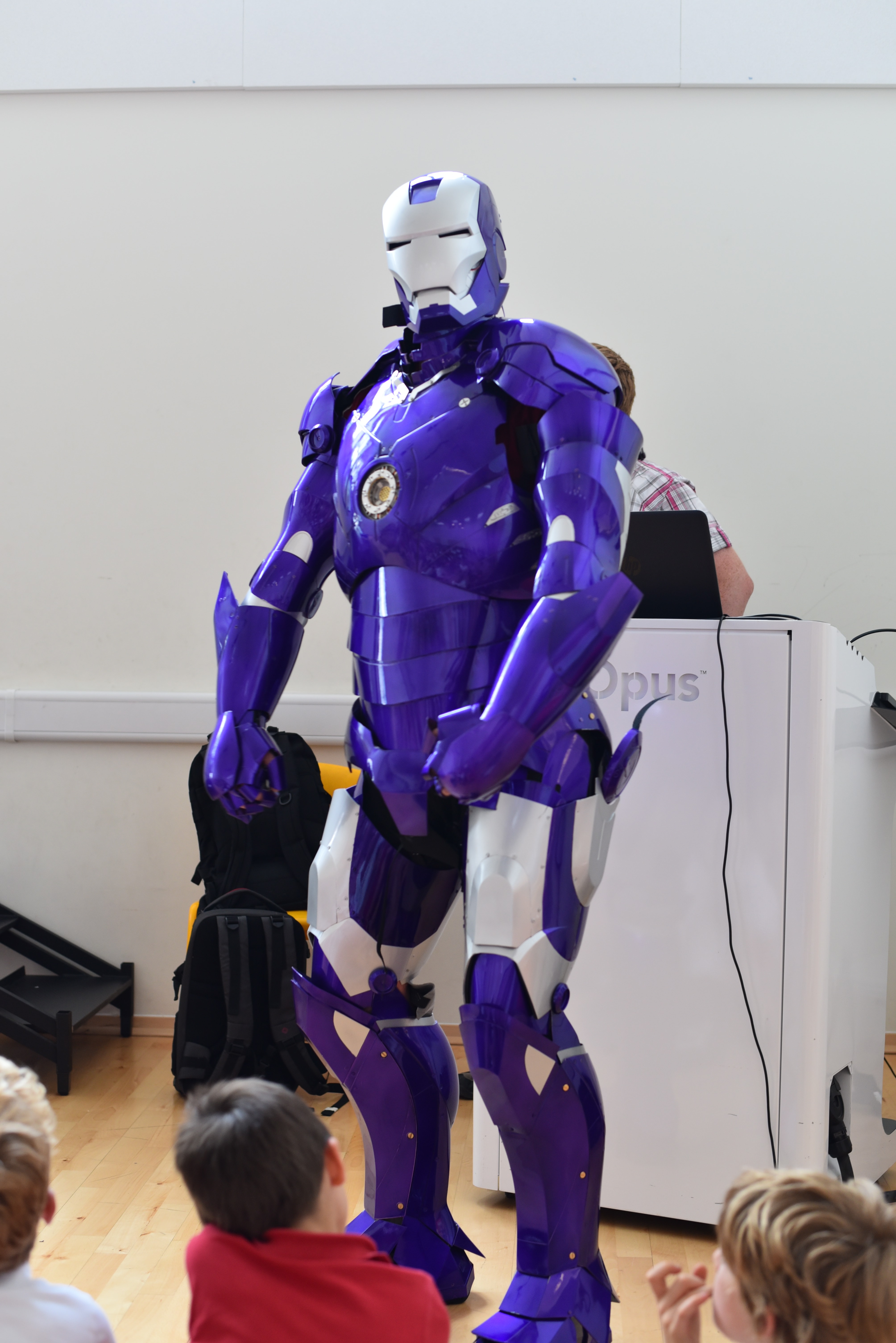 Ironamn suit at southville school - robotics outreach